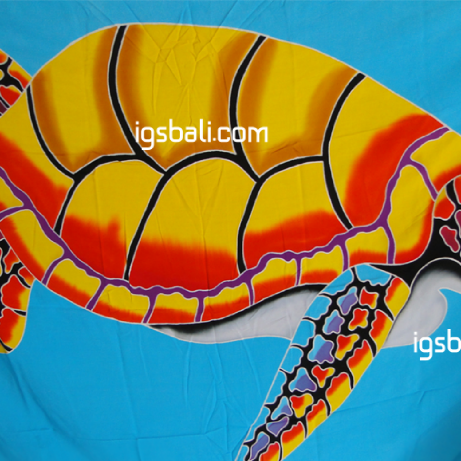 Pareo tortue Bali peint main artisanal